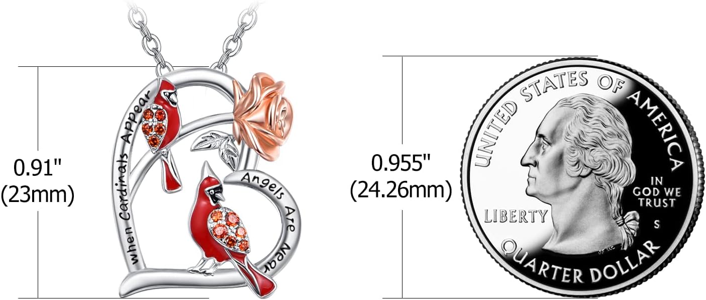 TANGPOET Animal Heart Pendant Necklace Gifts For Women 925 Sterlings Silver Jewelry Present For Her Mom Valentines Mother's Day Birthday Christmas with 18"+2" Chain - Image 2