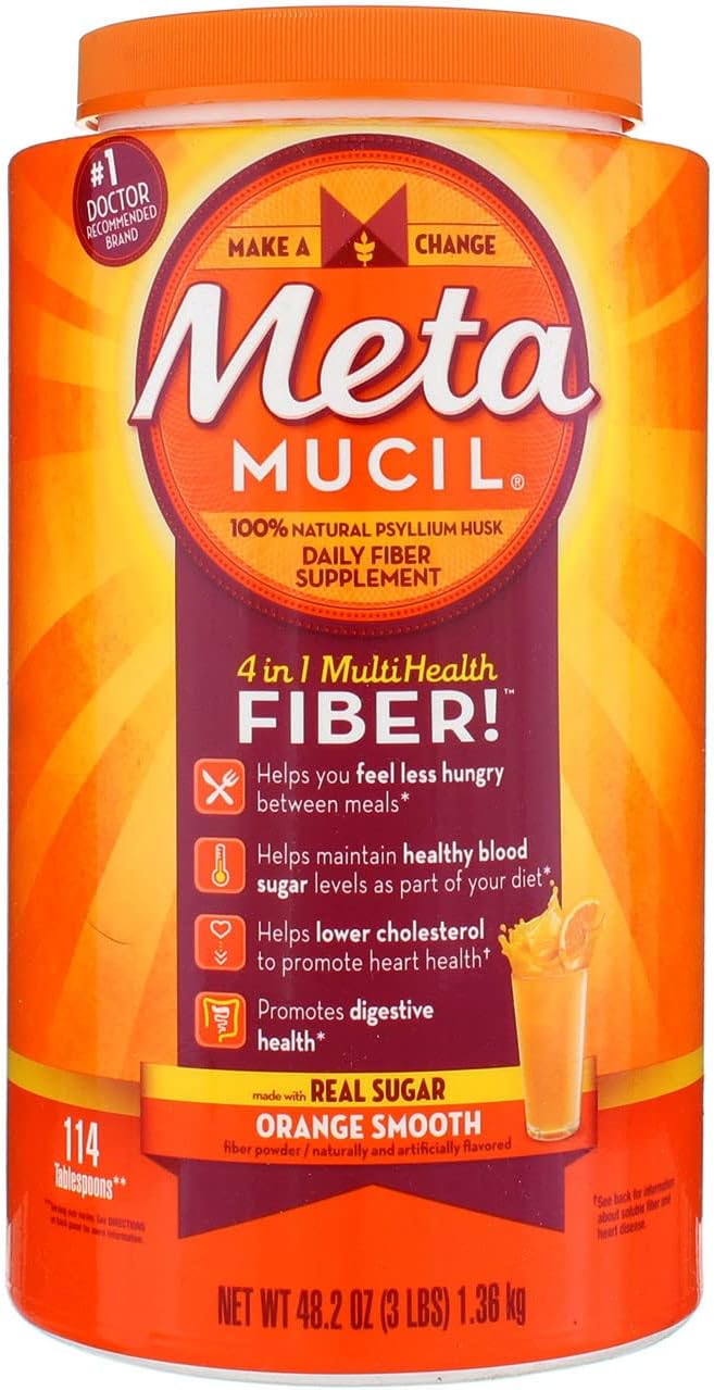 Metamucil Dairy Fiber Supplement/Therapy for Regularity, Orange Smooth
