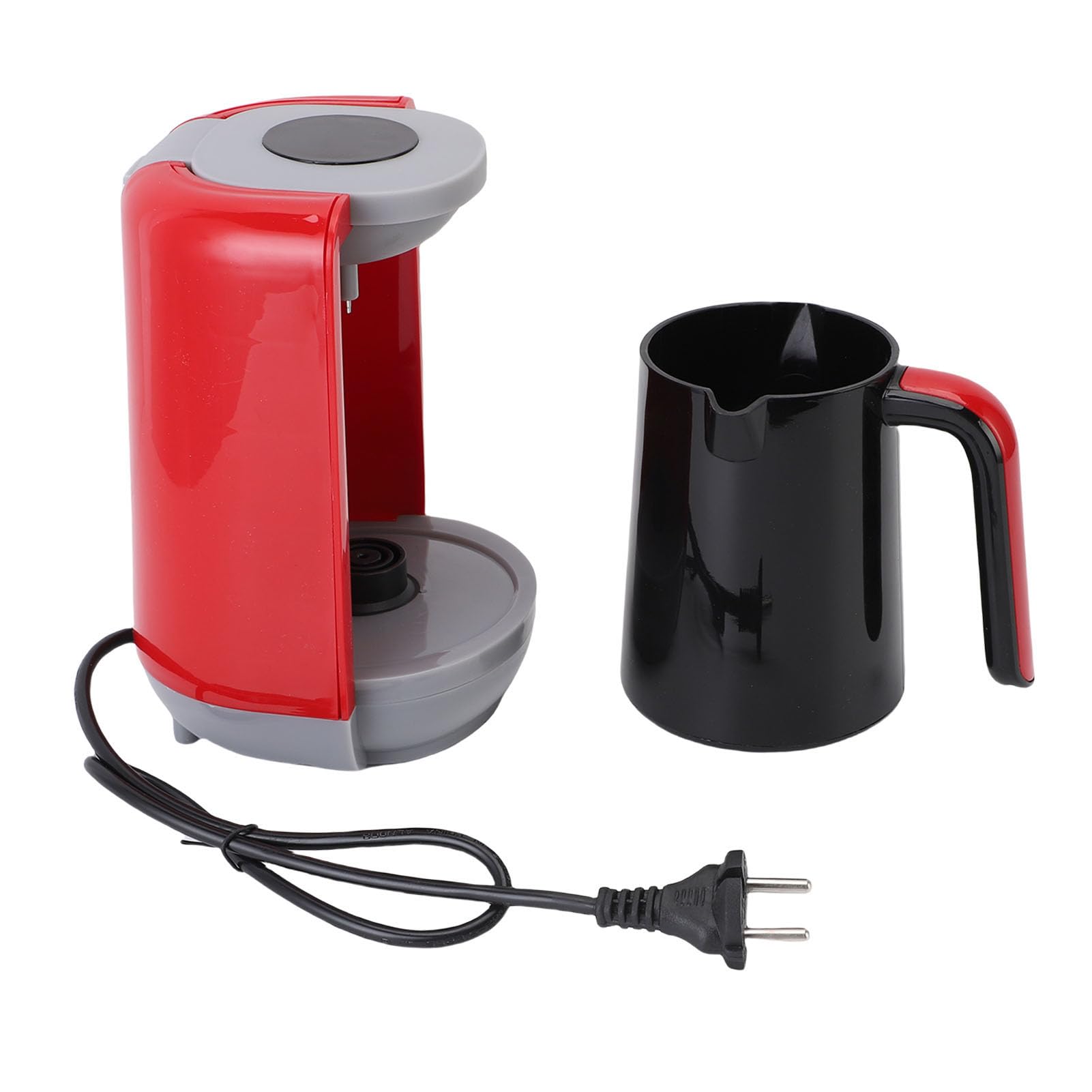 Türkische Kaffeemaschine, 5 Tassen Elektrische Türkische Kaffeemaschine mit 3 Heizung, LCD Display Flip Top, Tragbarer Heißer Getränkehersteller für Griechische Kaffeekarten (EU-Stecker)