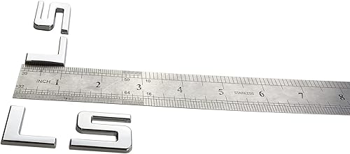 Miniatura 2 de dgea 2 emblemas de placa de identificación de letra L para Silverado Tahoe Sierra Suburban (plateado)