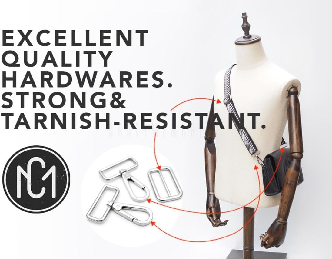 CRAFTMEMORE 2 Inches Shoulder Strap Adjustable Bag Handle Chevron Pattern Crossbody Belt Replacement (Beige Tan JK28) - Image 6