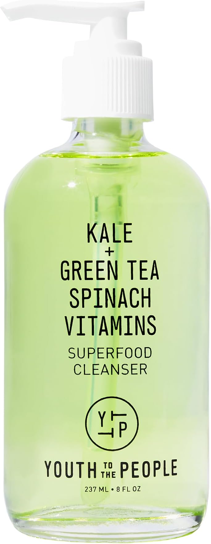 Youth To The People Superfood Facial Cleanser - Kale + Green Tea Daily Face Wash, Gently Removes Makeup, SPF, and Oils, Soothing Antioxidants for Glowing Skin, pH Balance, Clean Pores, Refillable