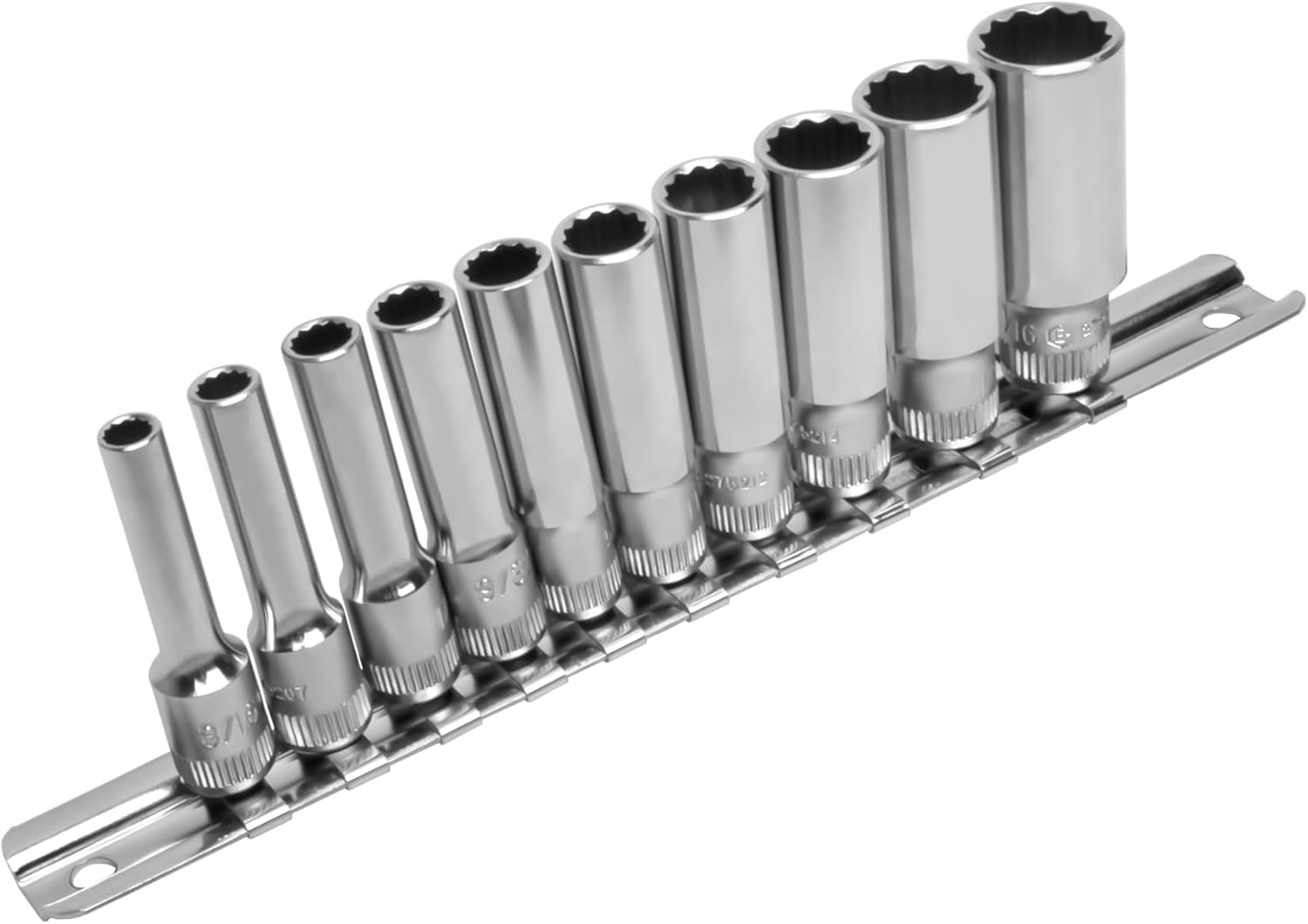 Genius Tools TW-210SD 10 Piece 1/4" Dr. SAE Deep Hand Socket Set