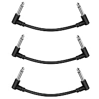 Vista 12 de Paquete de 3 cables de efecto de cable de parche de pedal de guitarra negro de 3 pulgadas, TS en ángulo recto de 1/4 pulgadas