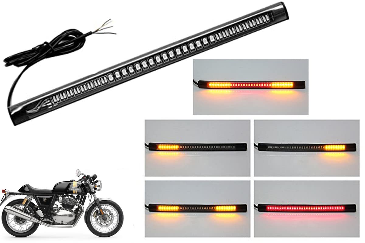 Universal Licence Plate LED Light Strip with 48 SMD LEDs Compatible with Brake Stop Turn Signal Compatible with Royal Enfield Continental GT 650 STD (8 Inches, DC 12V, 8 Inch)