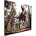 Revolio 70x50 cm Impression sur Toile Murale Tableau Art Peinture Image Motif Moderne Décoration pour le Salon Intérieur Photo - dinosaures de la foręt brun vert
