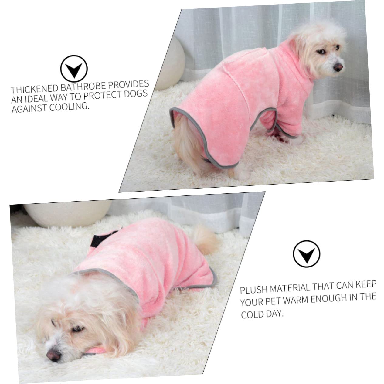 Didiseaon 3pièces Peignoir pour Animaux De Compagnie Super Absorbant Serviette De Bain pour Séchage Rapide Après Le Bain Plusieurs Couleurs Disponibles