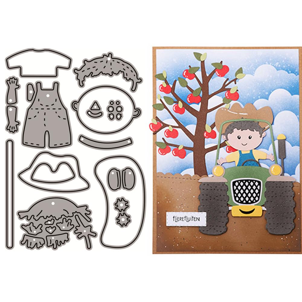 Stitching Scarecrow Die Cuts for Card Making, Clothes and Hat Metal Cutting Dies for Paper Scrapbooking, DIY Stencils for Album Party Wedding Festivals Decoration — image 1
