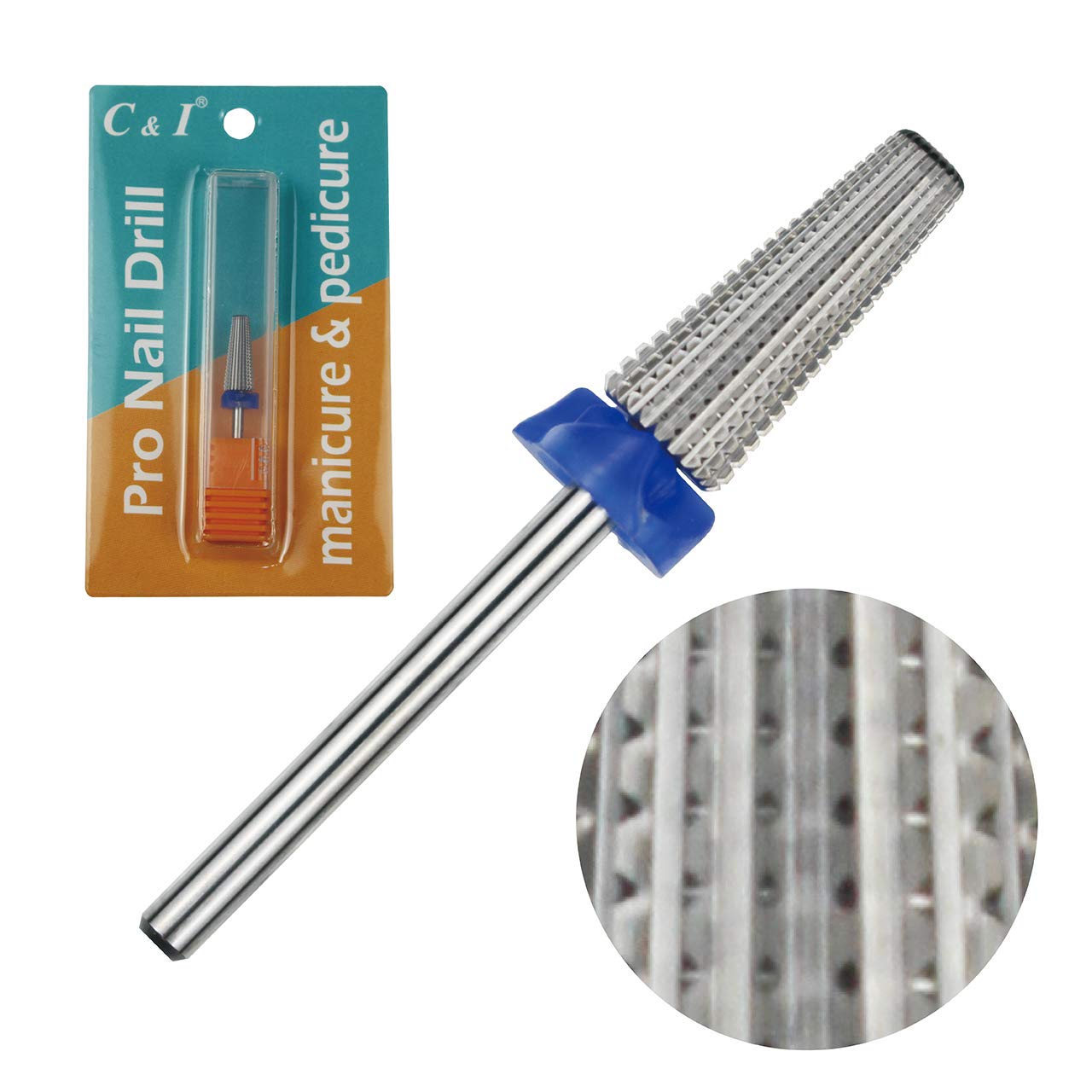 5 in 1 Nail Drill Bit, Slim Edition, Professional Manicure Drills for Electric Nail Drill Machine (Middle -M)