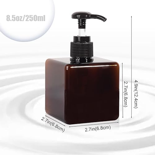 Miniatura 6 de Botella con Bomba, Dispensador de Jabón de Loción Vacío de Plástico Recargable, Contenedor Líquido para Champú de Baño y Gel Corporal, 8.5oz/250ml