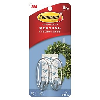3M Command Hooks, Clear, Medium, 2 Pieces, CMM-CL
