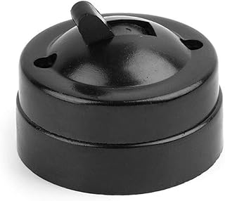 Tree2018 Retro Single-Control Switch, Metal and Plastic Round Light Switch Surface Mounted Wall Light Button Old-Fashioned Toggle Switch for Home Office Hotel