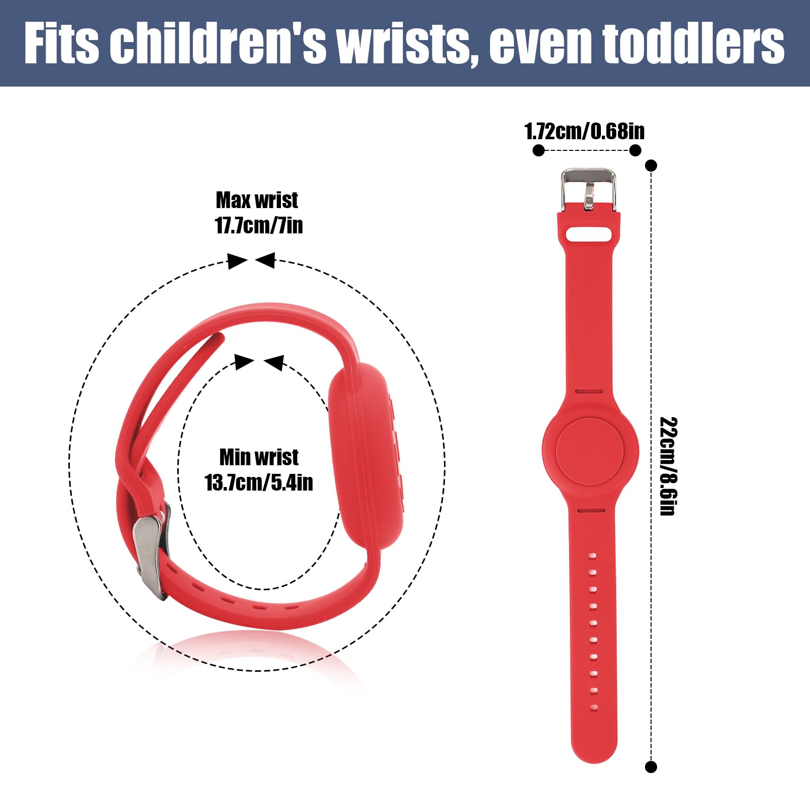 NQEUEPN Braccialetto per Airtag Bambini, Impermeabile Braccialetto Bambino Porta per Airtag Morbido Regolabile Braccialetto per Airtag per Bambino GPS Tracking Tagging