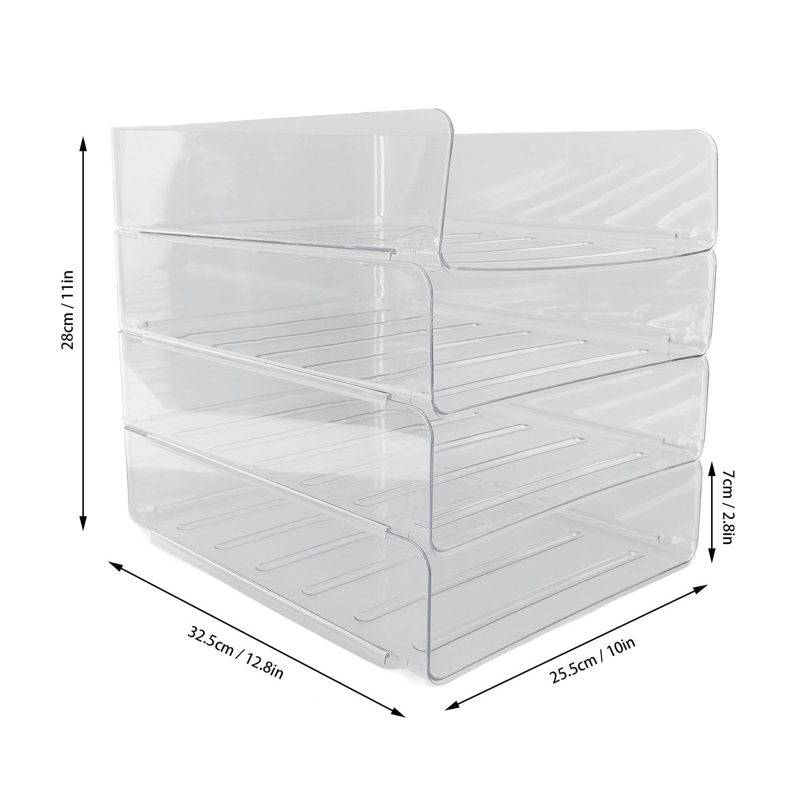 Schreibtisch-Briefablage-Set, 4 Schichten, verdickt, transparent, multifunktional, stapelbar, A4-Papierablage, Organizer für Zuhause