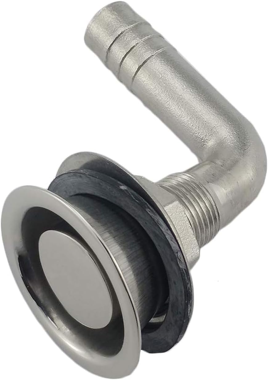 NRC&XRC 316Stainless Steel Marine Grade Boat Fuel Vent, Universal 90°Boat Flush Mount Fuel Gas Tank Vent for 5/8" Hose with Mounting Gasket Hardware Fitting