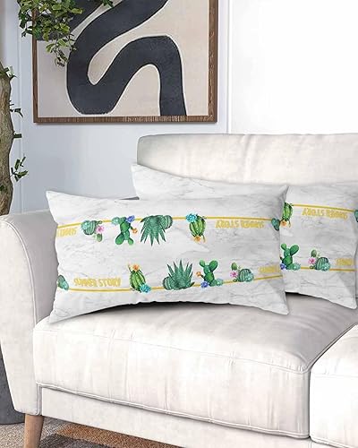 Miniatura 2 de Fundas de almohada de verano de tamaño King con diseño de cactus oasis verde de verano, fundas de almohada suaves para cama, fundas decorativas de