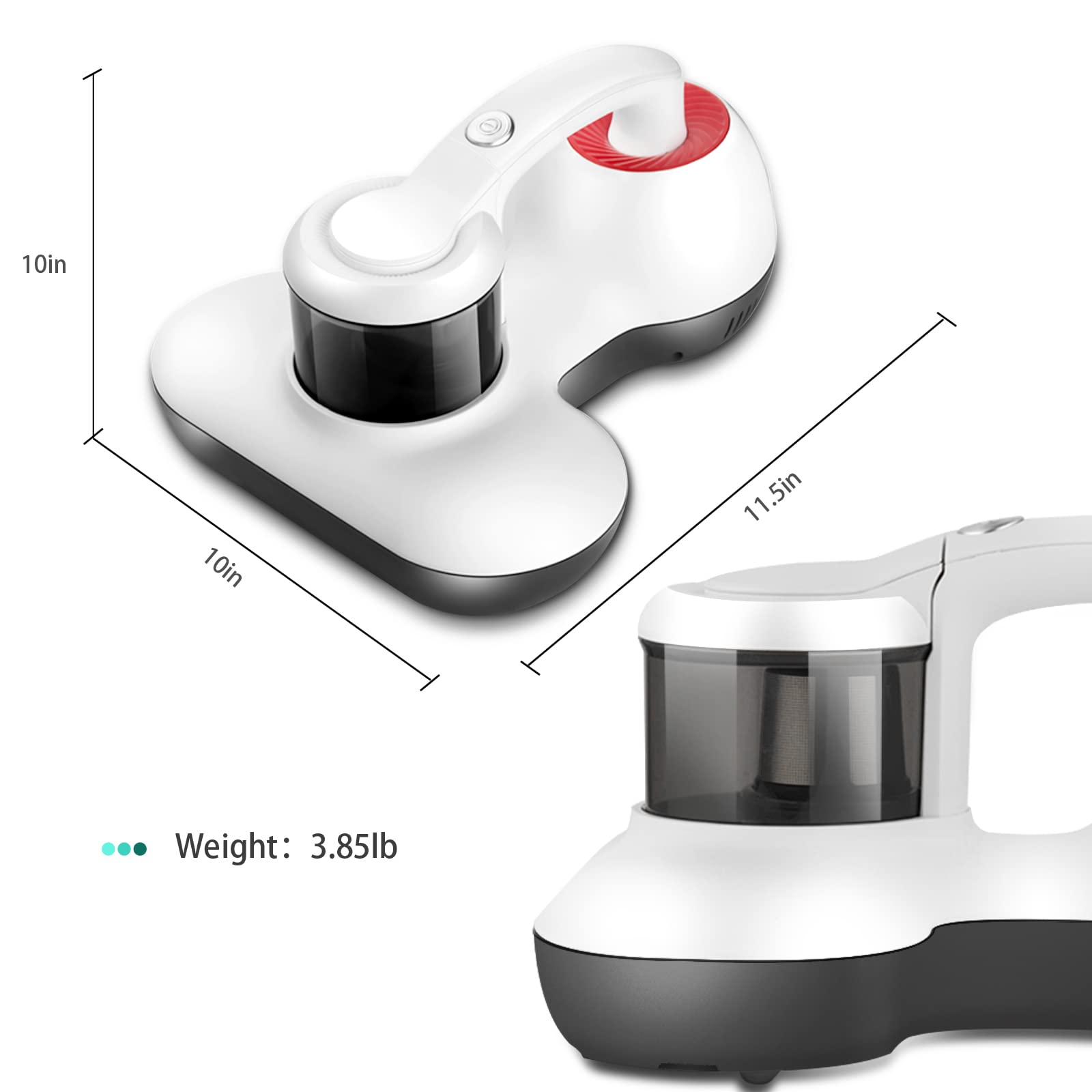 Bed Vacuum Cleaner, 12KPa Handheld Vacuum Cleaner high Frequency Double Beat, Mattress Cleaner Machine for mattresses, Sofas, Carpets and Other Fabrics