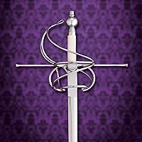 Vista 2 de Acero de alto carbono forjado a mano Barrido empuñadura de estoque Agarre de hueso Guardia de acero Pommel adornado Diamante Sable de sección