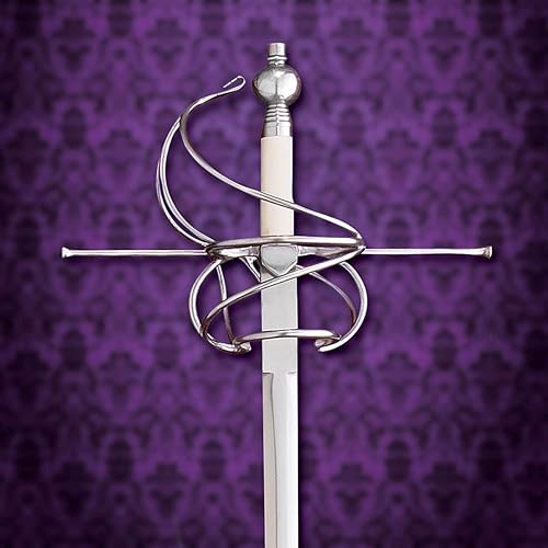 Miniatura 2 de Acero de alto carbono forjado a mano Barrido empuñadura de estoque Agarre de hueso Guardia de acero Pommel adornado Diamante Sable de sección