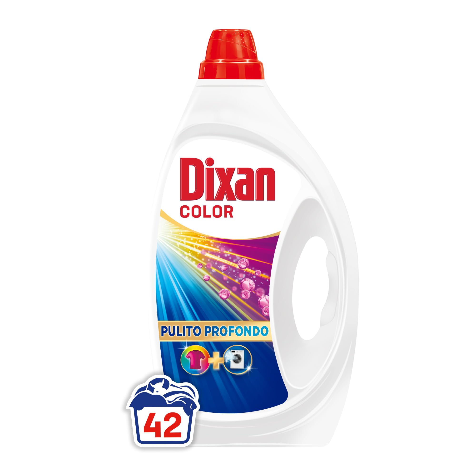 Dixan Liquido Color Detersivo Lavatrice (4 confezioni da 42 Lavaggi), Detersivo liquido lavatrice per colori vivaci, pulizia profonda del bucato e freschezza igienica per la lavatrice