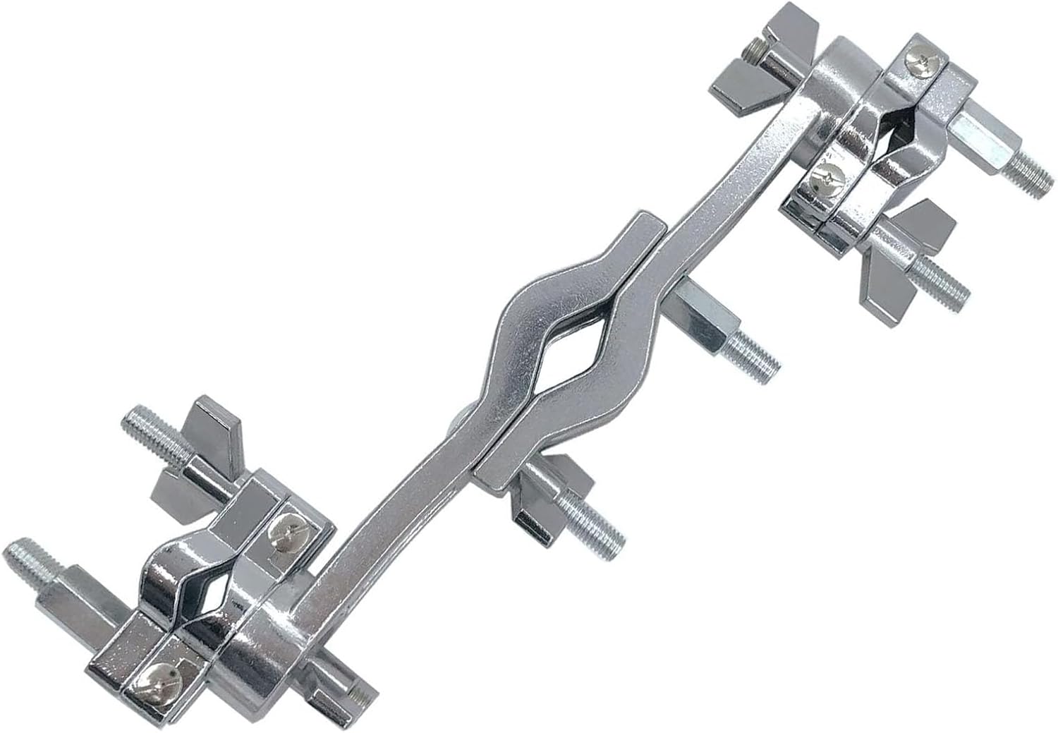 Drum Rack Multi Clamp Metal Rotating Dual Drum Cymbal Stand Mounting Clamp for 5/8'' Post & 3/8'' Rods