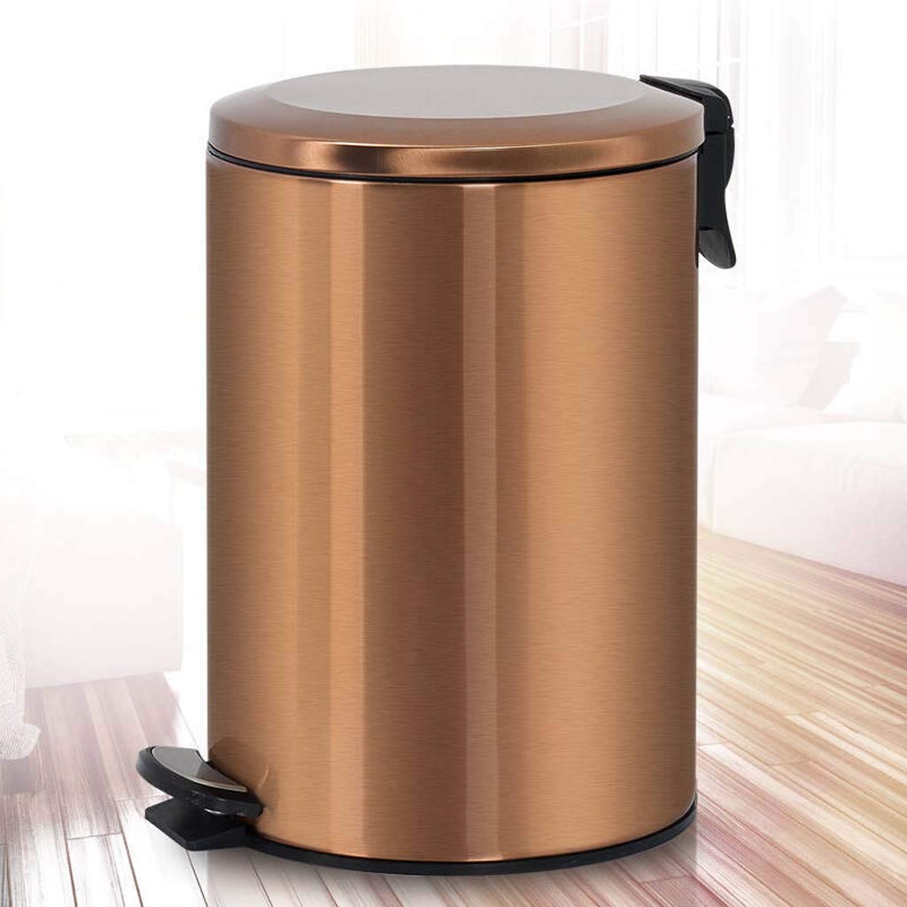 Poubelle ronde en acier inoxydable ménages avec bac de recyclage à pédale compact 3l
