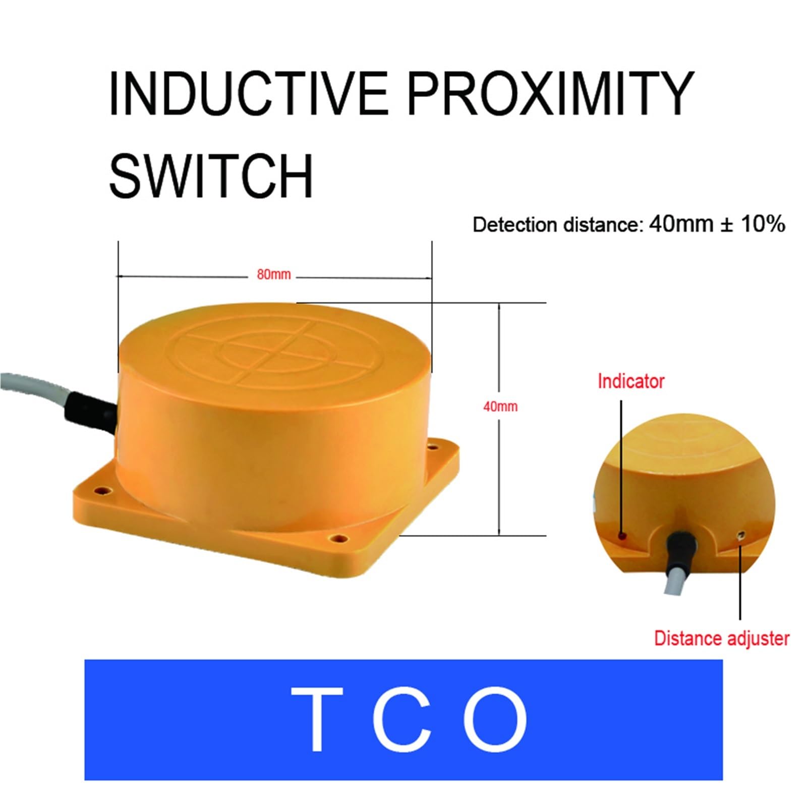Interrupteur de détection de proximité inductif à distance NPN/PNP NO NC 40 mm Interrupteurs métalliques PLC à trois fils CC 24 V(PNP NO NC)