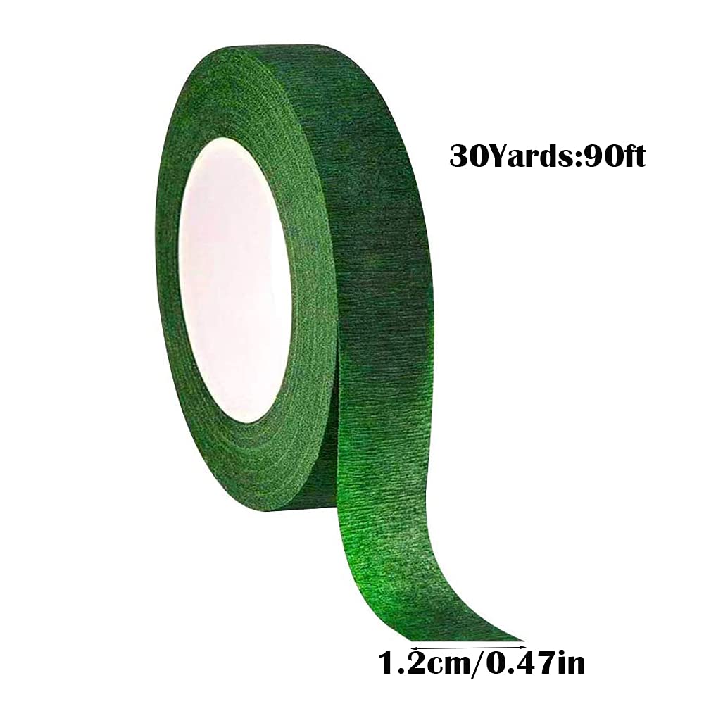 HZXINYI 6 Rouleaux Ruban Floral Auto-Adhésif – Rubans Jardinage Vert (Gazon, Olive, Foncé) Pour Bouquets, Mariage, DIY