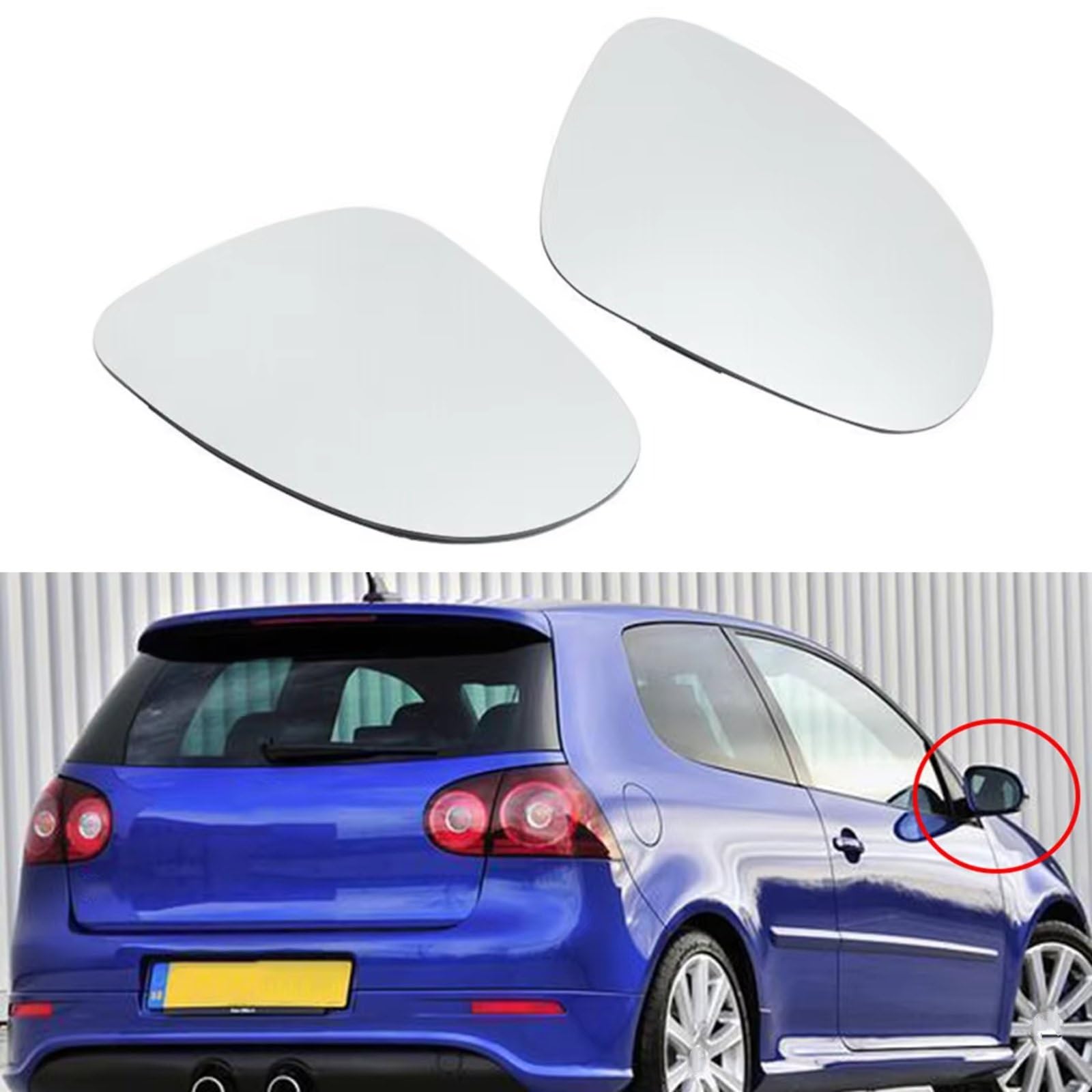 Espejo de ala cristal derecho compatible con Passat B5 Rabbit 4