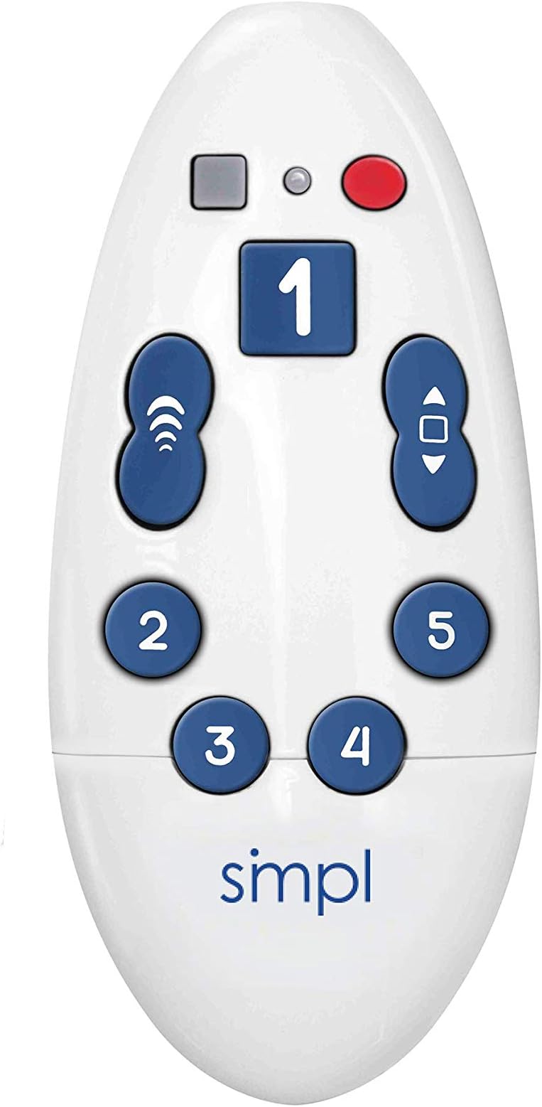 SMPL Large Button Universal TV Remote. Eliminate The Frustration of TV Remotes. Go to Your Favorite Channel with One SMPL Press. Ease Caregiver Stress