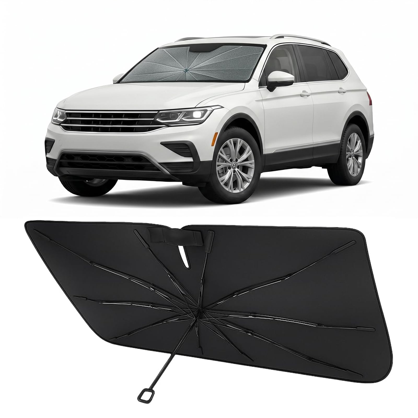 Proadsy Custom Fit 2025-2026 Tiguan Windshield Sun Shade Umbrella