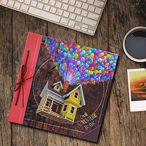Scrapbook Photo Album, Our Adventure Scrap Book, 12 Inches by Inches Embossed Words Hard Cover Movie Up Travel Scrapbook for Anniversary, Wedding, Travelling, Baby Shower, etc (Scrapbook-Balloon) by AMAOGE - Image 5