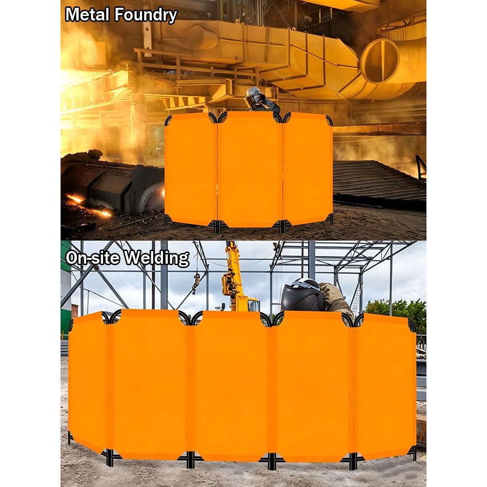 Écran De Protection De Soudage Ignifuge Mobile, Écran De Protection De Soudage Sur Pied À Un Panneau Avec Cadre, Enceinte Pare-étincelles Pour Garage, Usine Ou Cabine De Soudage(58x120cm)