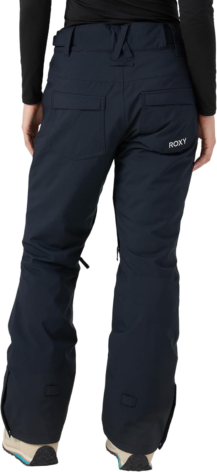 Roxy Women's Backyard Insulated Snow Pants – 10K Waterproof Ski & Snowboard Pant, Seam Sealed, Anthracite, Small