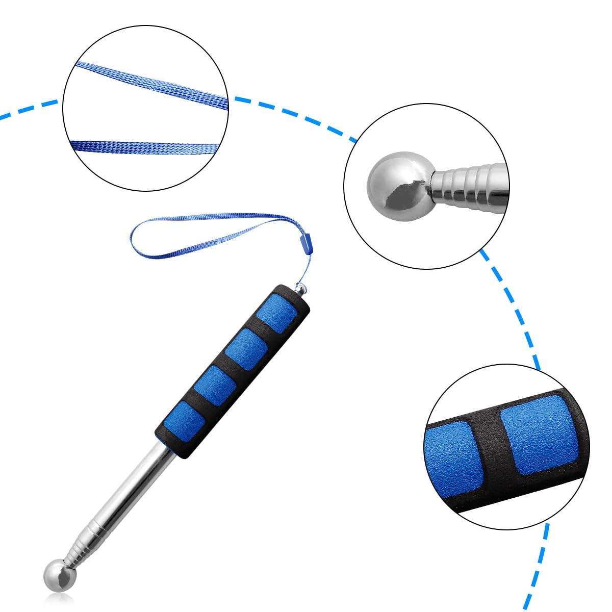 Litoexpe 115cm Hollowing Drum Hammer Sound Detection Folding Stick