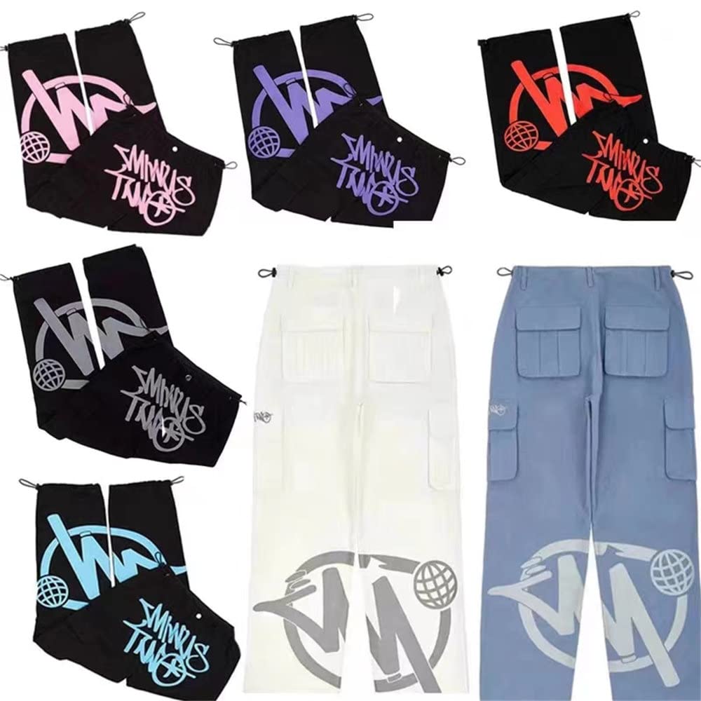 Minus Twos Cargo Jeans Baggy Y2k Masculino Hip Hop Jeans Reta com