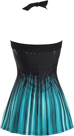 Women's Plus Size Swimsuit One Piece Swim Dress with Skirt Tummy Control Swimwear