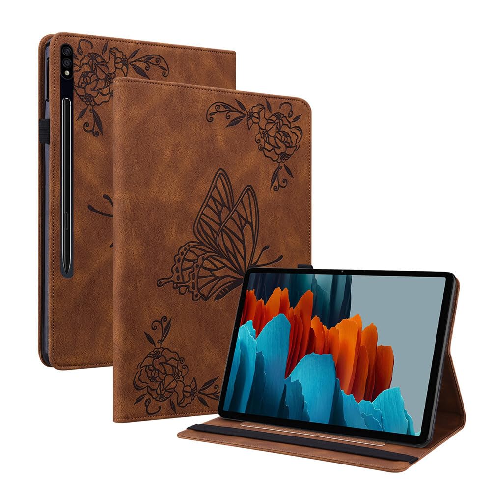 Étui cuir marron premium pour tablette Samsung Galaxy Tab S8 Plus 12.4 - 8