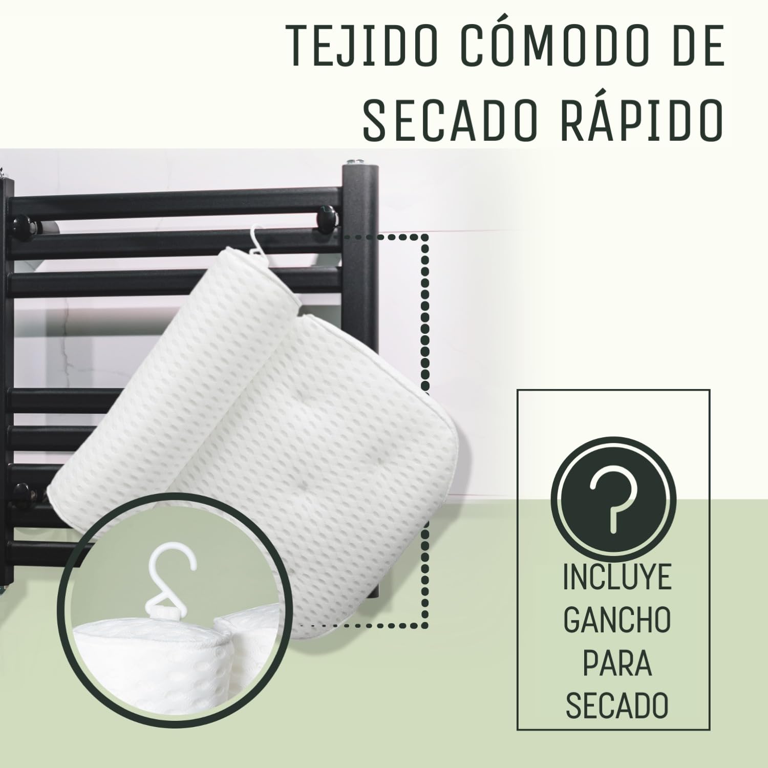 SilverRack Cojín de baño Blando [Blanco 4D] - Almohada Cervical para bañera con ventosas como Accesorio de bañera - Cojín para bañera - Cojín de baño con Ajuste ergonómico