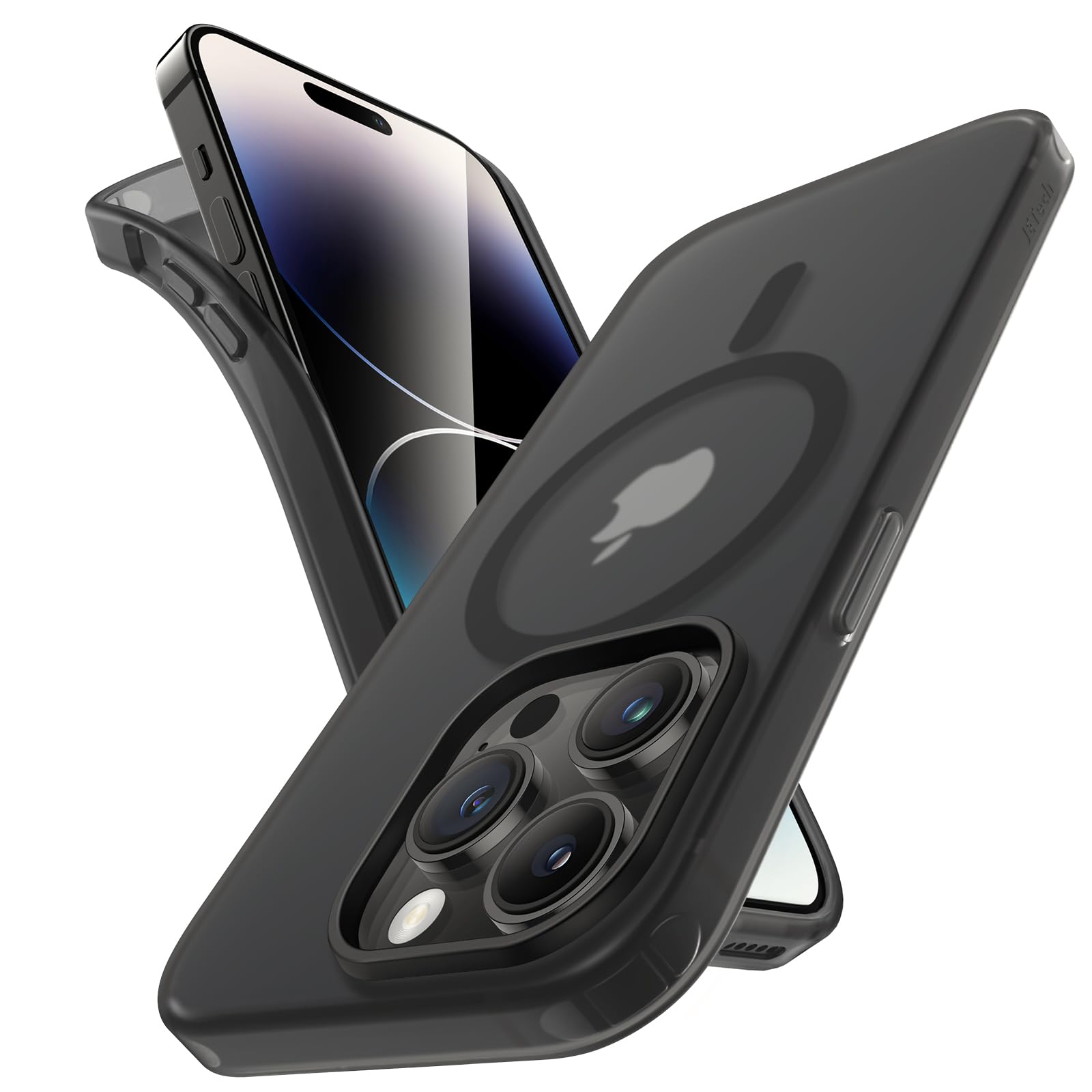 JETech Matte Case for iPhone 14 Pro 6.1-Inch Compatible with MagSafe, Non-Yellowing and Anti-Fingerprint, Shockproof Translucent Frosted TPU Soft Phone Cover (Space Black)