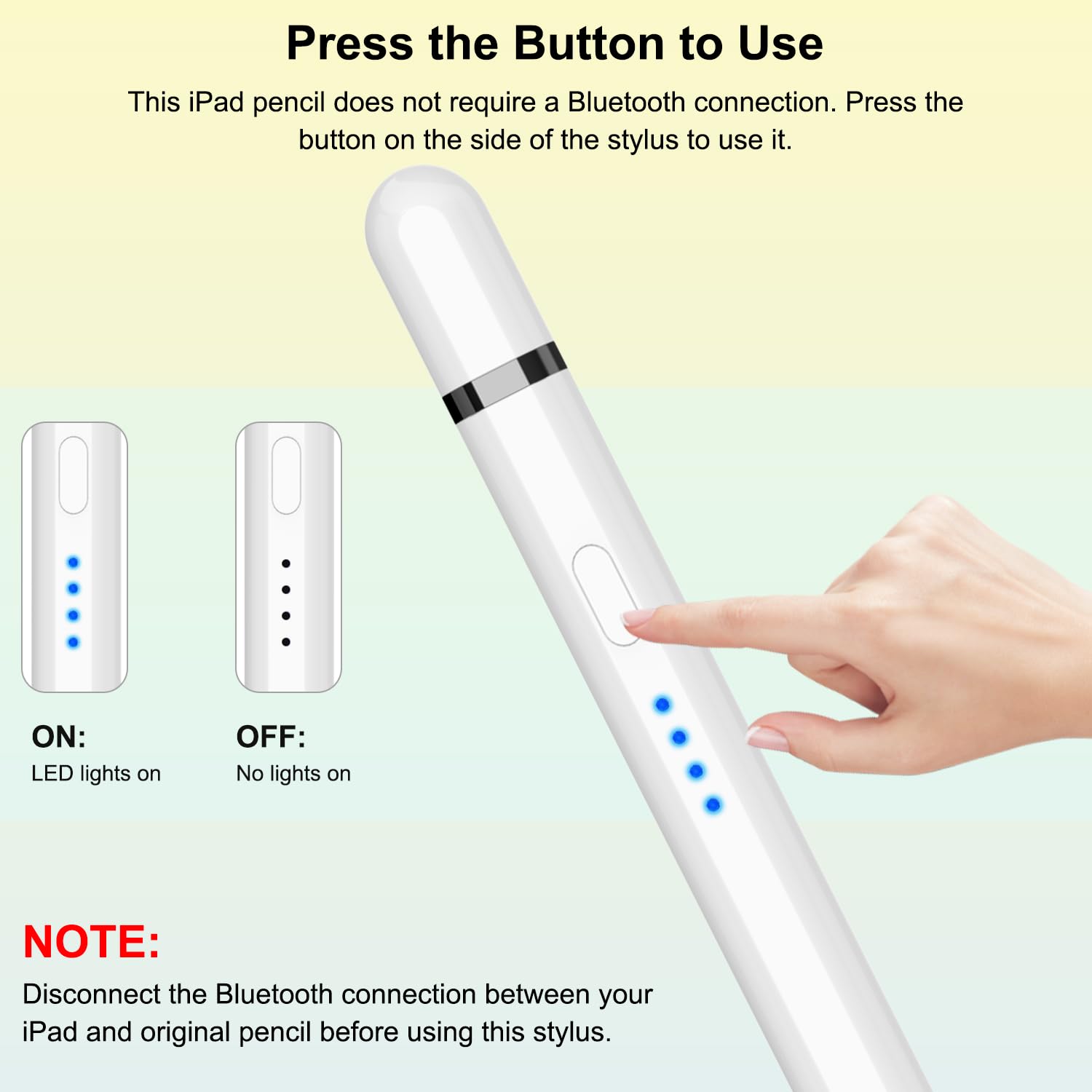 Pencil 1. Generation für iPad (2018-2026), 20 Mins Schnellladung mit Neigung & Palm Rejection, Stift für iPad Kompatibel mit i-Pad Air 3/4/5/M2/M3, Mini 5/6, i-Pad 6-11, Pro 11"/12,9"/13" M4 (Weiß)