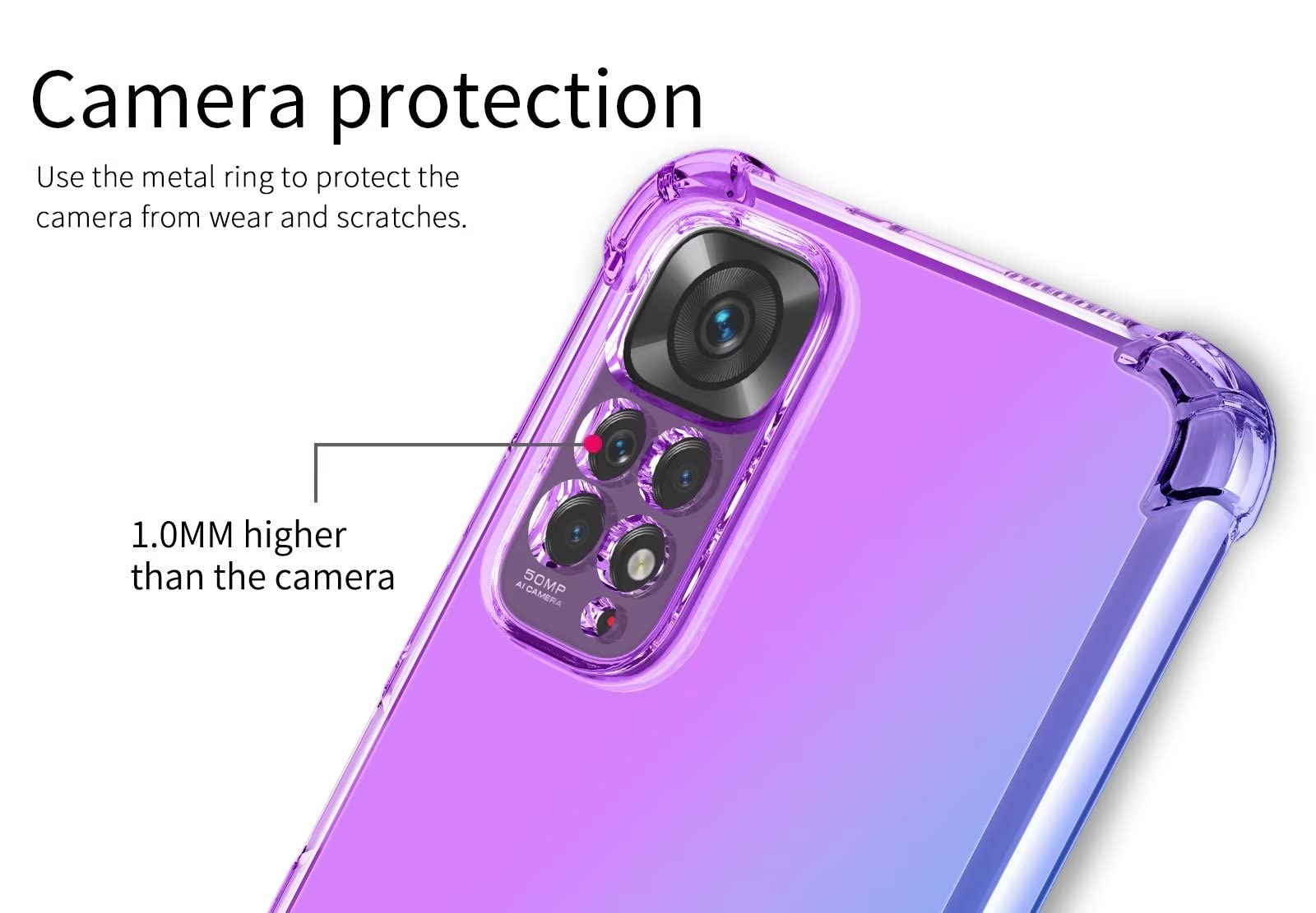 HONLEN Cover Redmi Note 11 / 11S 4G - Custodia Sfumata TPU Con Angoli Rinforzati (Gatto 2) - 2