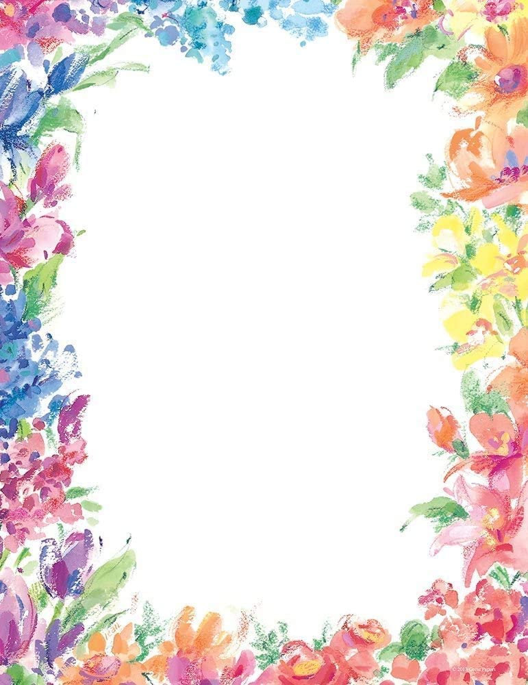 easin Set of 80 Pcs Floral Blank Notecard Letterhead Thank you Cards, Greeting Card Gift for Student, Kids, School, All Occasion (8.5x11 inches)