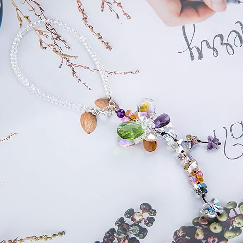 Miniatura 2 de H&D HYALINE & DORA Atrapasoles de cristal de cristal de los encantos del espejo retrovisor de los accesorios de los prismas colgantes de Fengshui