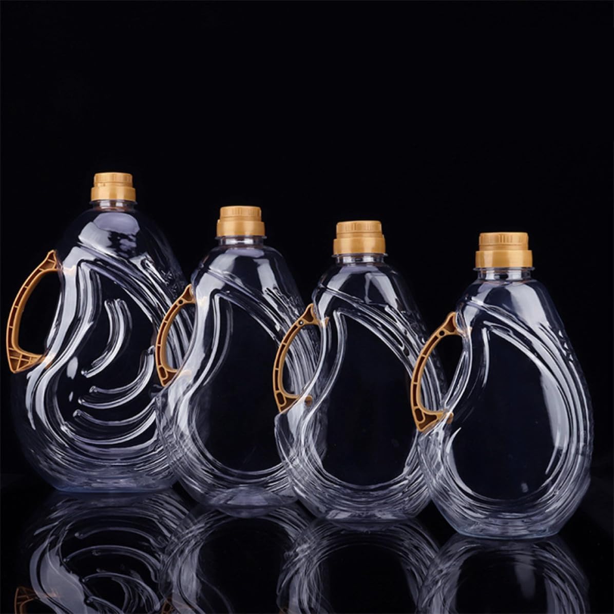 2 Pcs L Plastic Oil Bottle with Handle and Serrated Spout for Kitchen