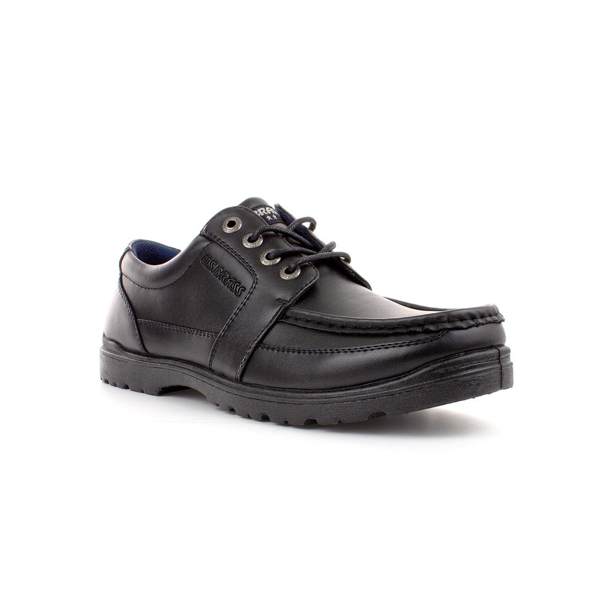 US Brass Mens Black Lace Up Smart Shoe - Size 5 UK - Black