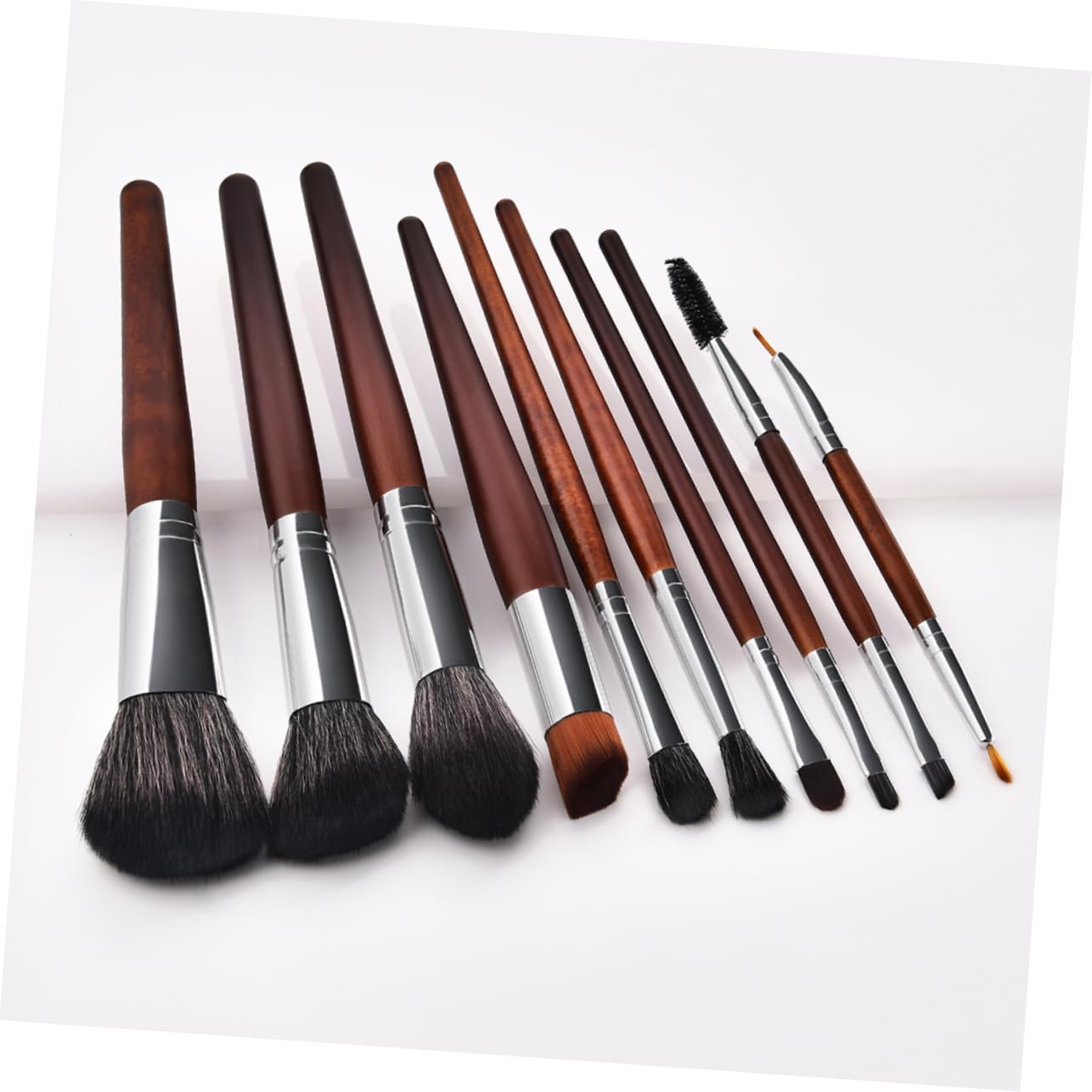FRCOLOR Set Di 2 Pennelli Per Il Trucco Di Pennello Per Fard Con Manico in Legno E Setole in Nylon Per Donna 10 Pezzi*2