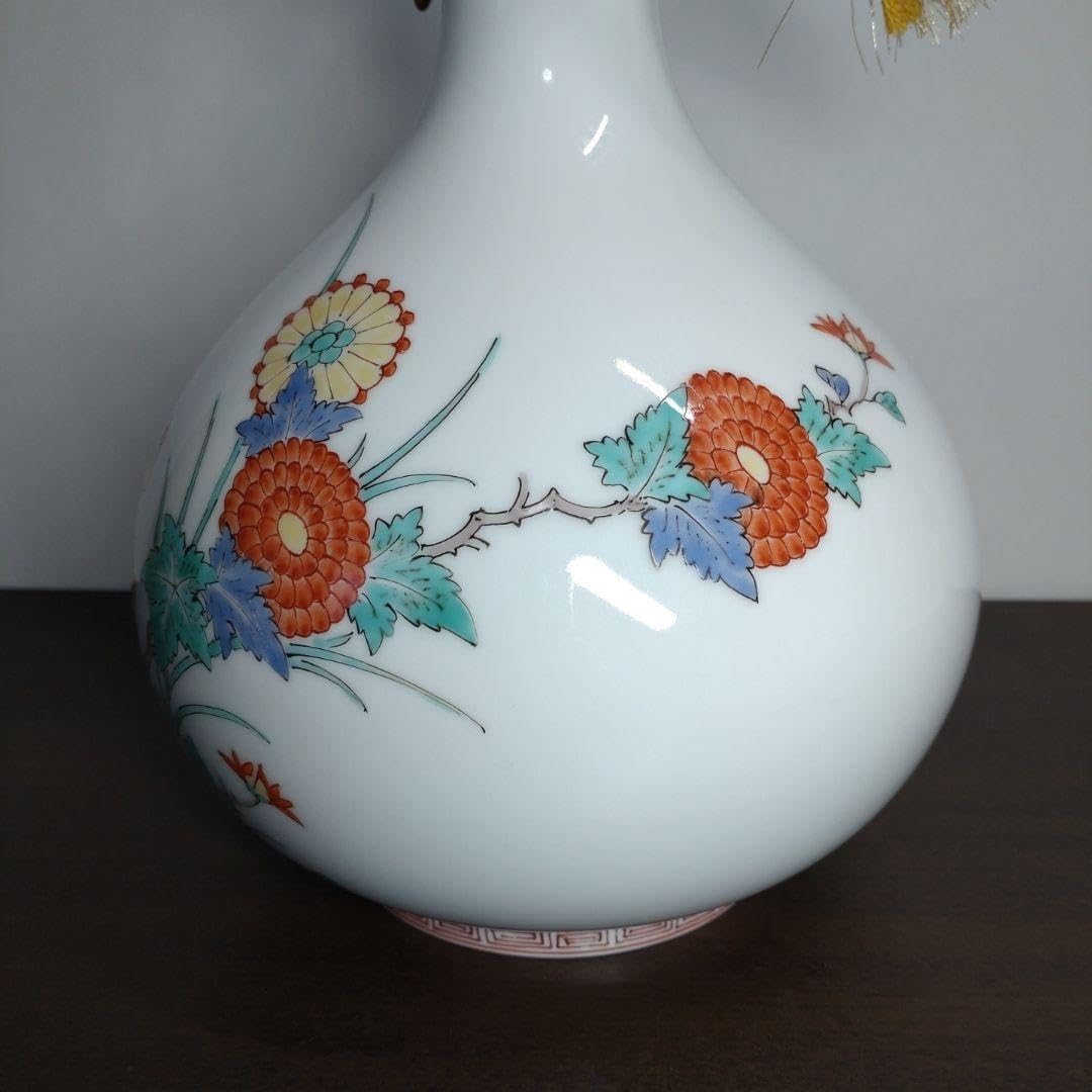 Amazon.co.jp: 酒井田柿右衛門 錦 菊鳥文 花瓶 高さ約26.5cm