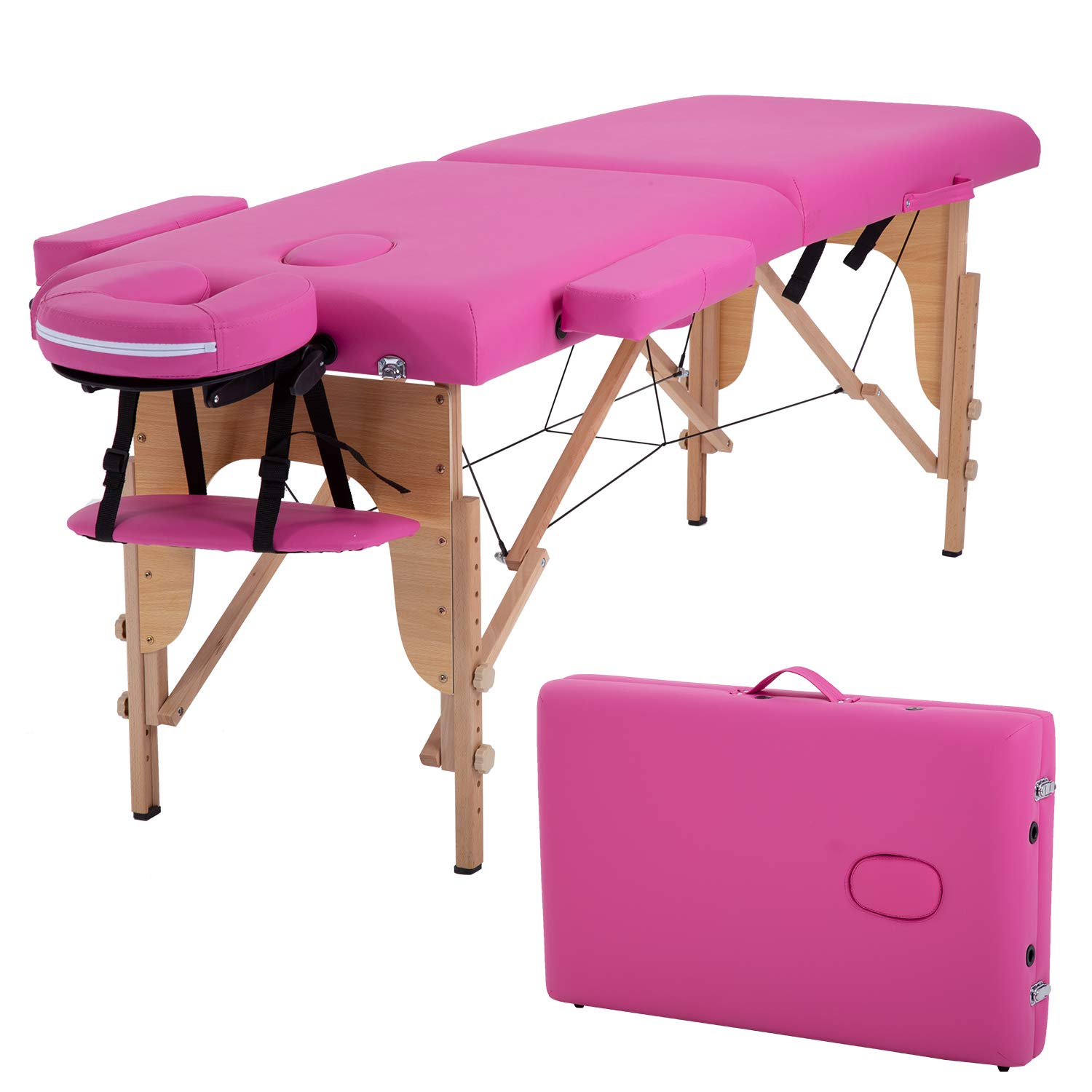 PayLessHere Portable Folding Massage Table 24" Wide Massage Bed,Pink