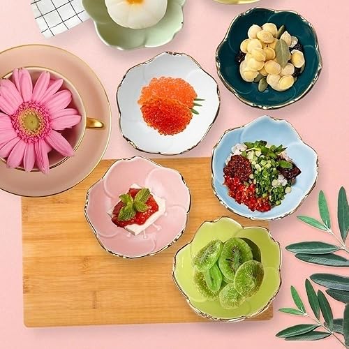 Miniatura 4 de Sakura - Juego de 4 platos de salsa de cerámica, platos de aperitivo de flor de cerezo, platos de degustación, platos para servir, condimentos